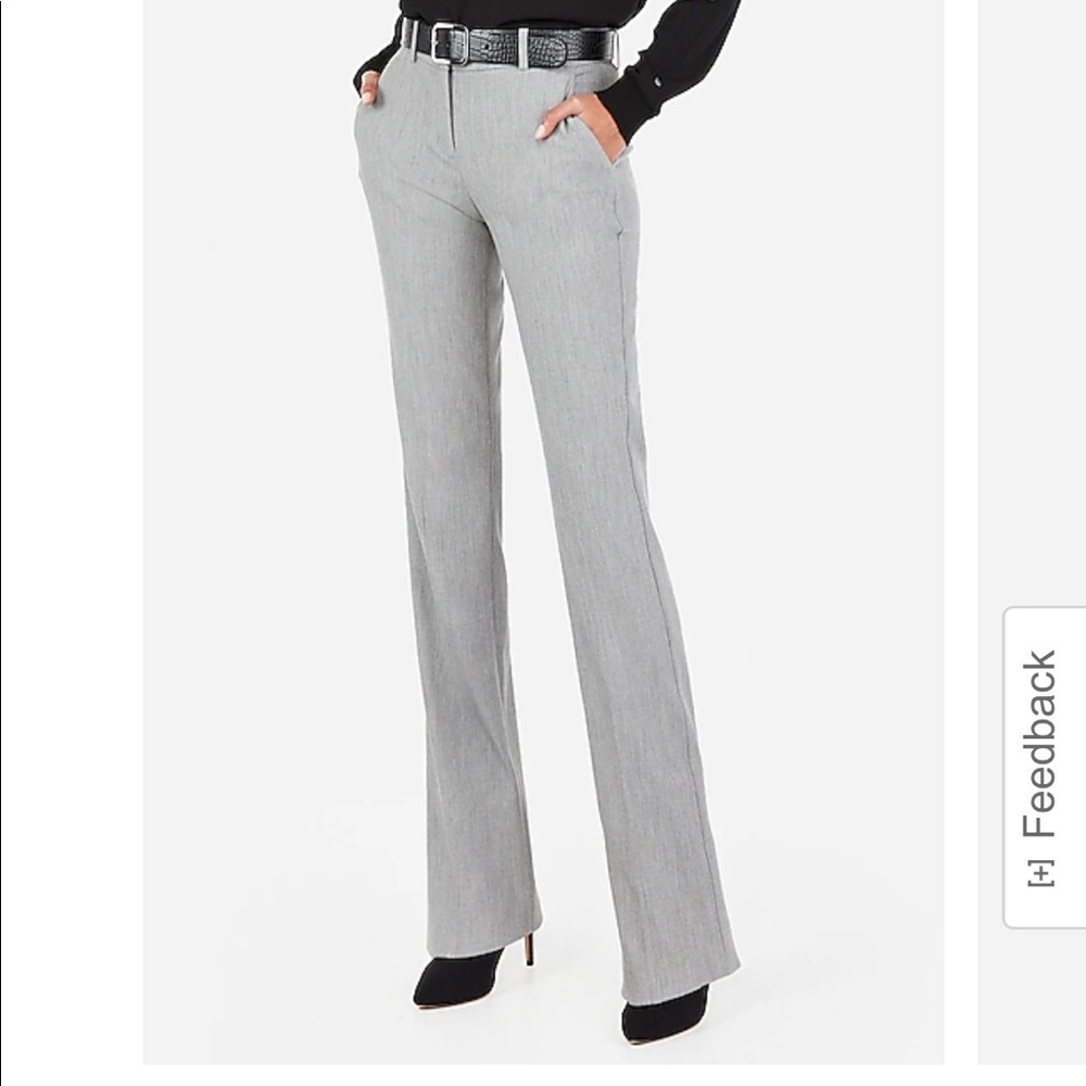 Express Gray Columnist Barely Boot Trouser, size 2 short